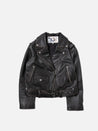 【Nudie Jeans】Greta Biker Leather Jacket Teacore Black 