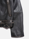 【Nudie Jeans】Greta Biker Leather Jacket Teacore Black 