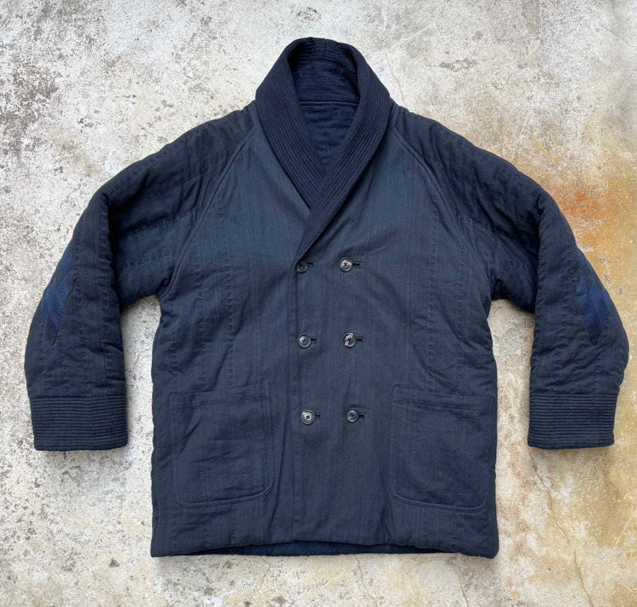 INDI ASH REVERSIBLE SHAWL OVERCOAT Indigo Morningstar Quilt