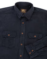INDIGOFERA  Alamo Shirt Cotton Twill Marshall Black Front neck