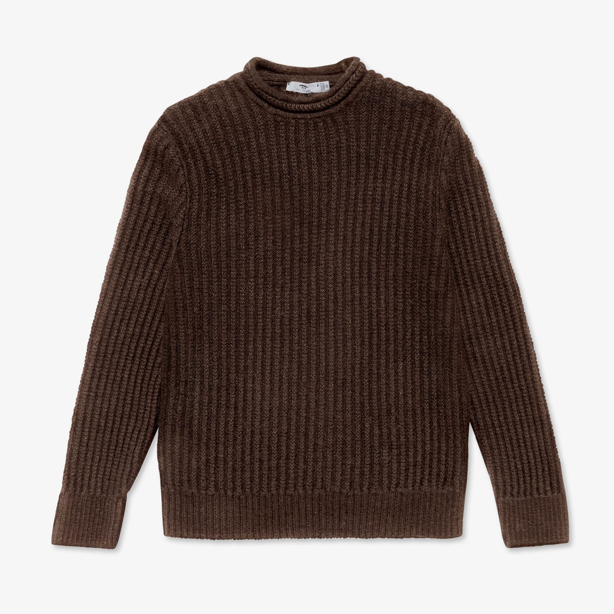 Inis Meáin】Alpaca Moss Rib Brown – Blue Beach Denim