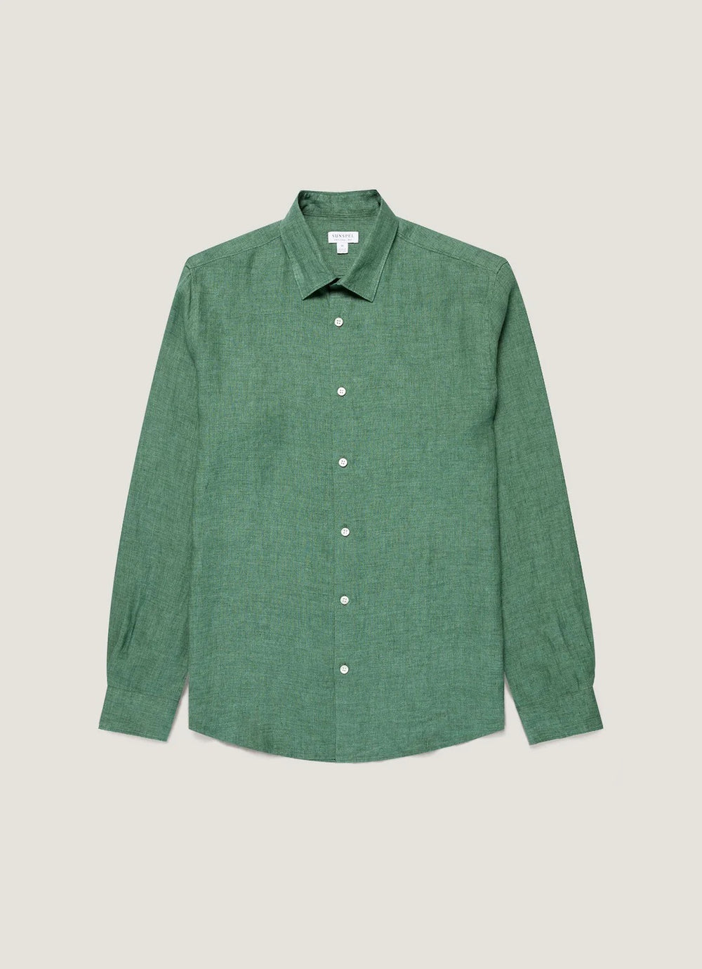 Sunspel Linen LS Shirt Bright Green