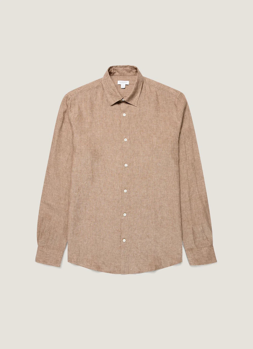 Sunspel Linen LS Shirt Walnut