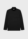 【Sunspel】Supima Long Sleeve Roll Neck T‑shirt Black 