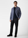 【Sunspel】Supima Long Sleeve Waffle Henley Navy