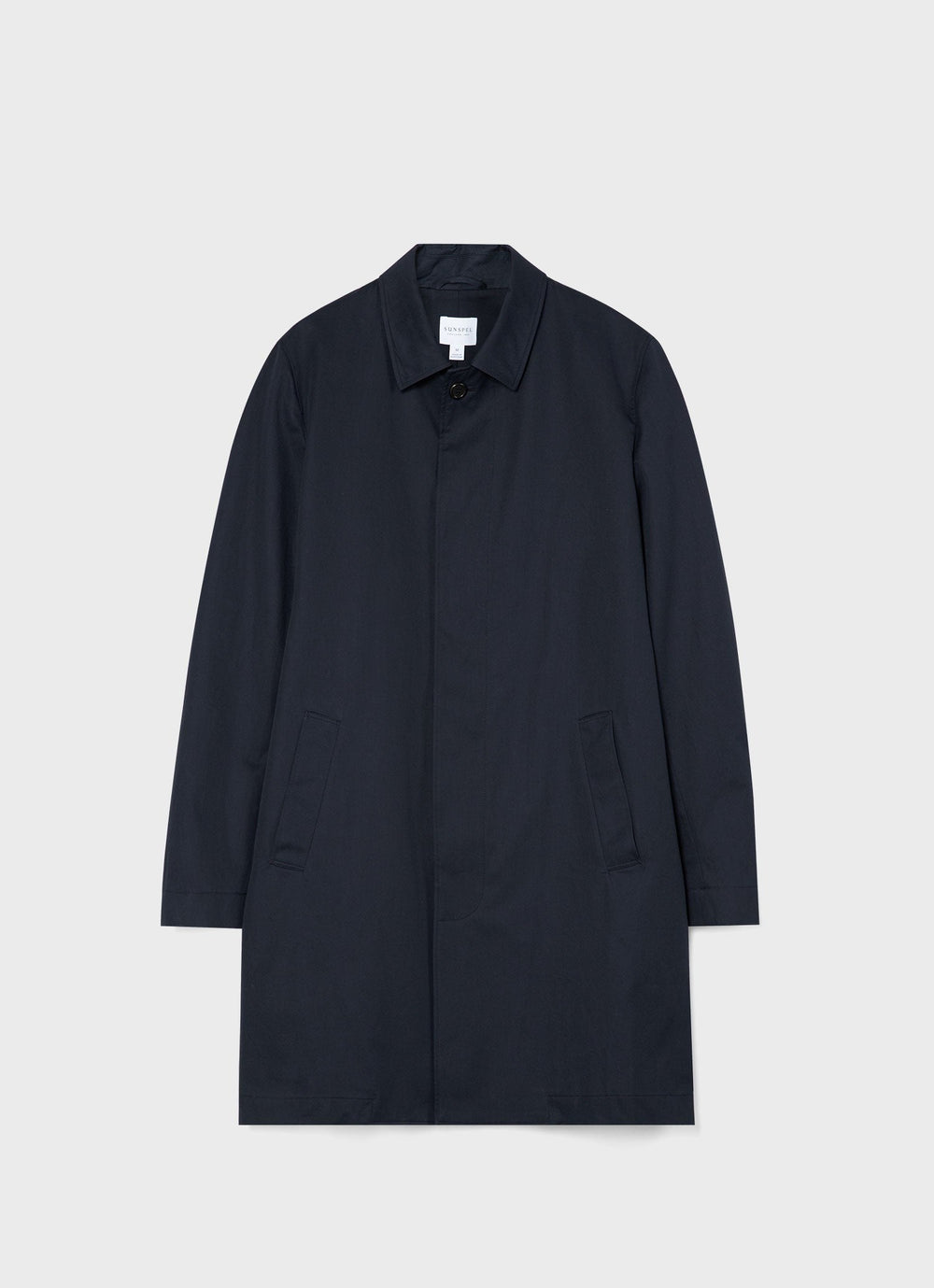 【Sunspel】Showerproof Cotton Mac Coat Navy 