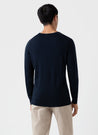 【Sunspel】Extra Fine Merino Crew Neck Jumper Light Navy 海藍色極細美麗諾羊毛圓領毛衣