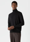 【Sunspel】Extra Fine Merino Roll Neck Charcoal Melange 
