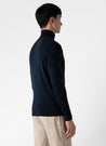 【Sunspel】Extra Fine Merino Roll Neck Light Navy
