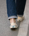 【Mr. Fliks】Off White Blue Line Canvas Deck Shoes 