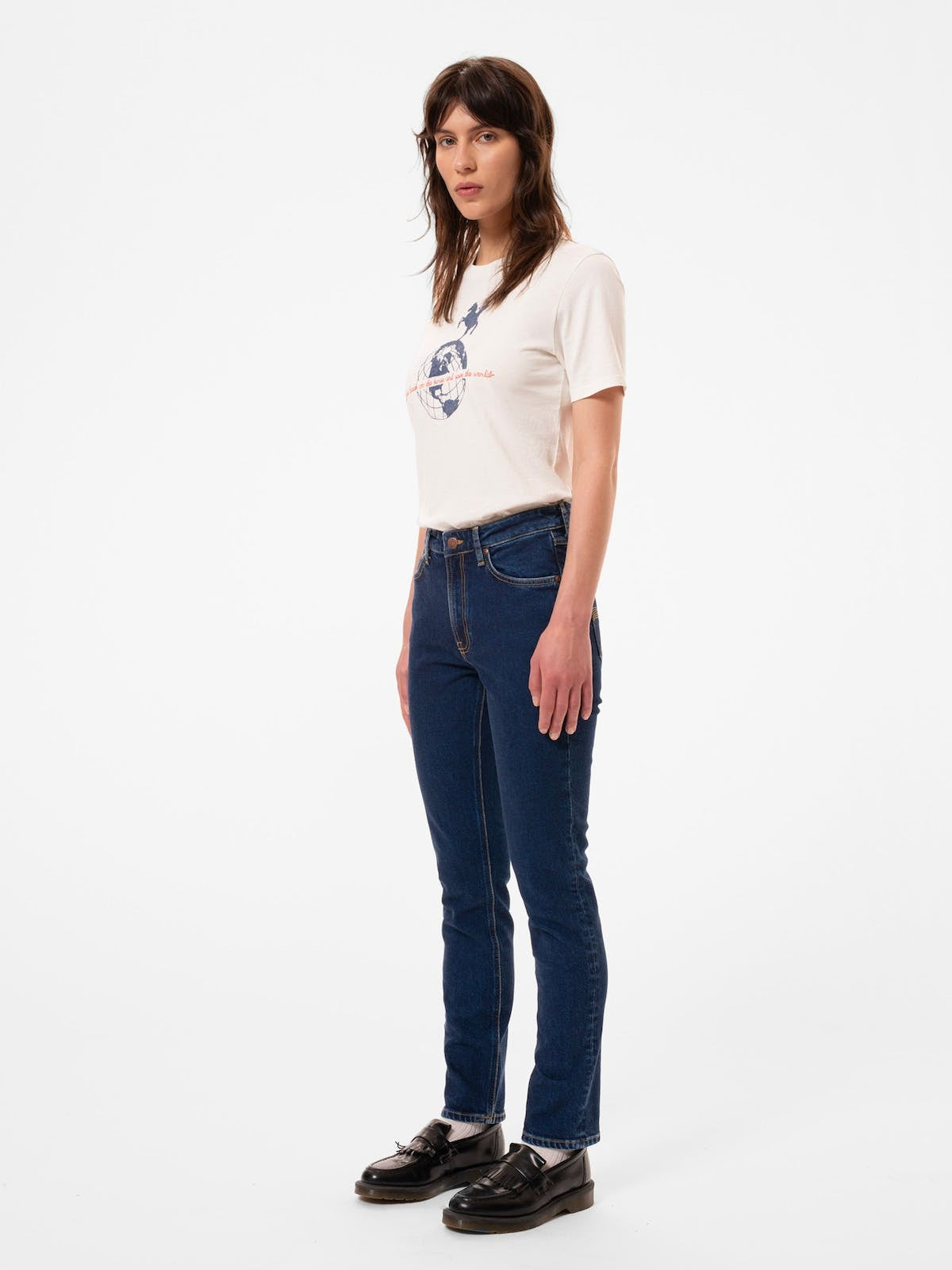 Deep Pocket Wide Leg Jean in Raw Indigo