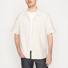 【Naked and Famous】Aloha Shirt Striped Oxford Ecru