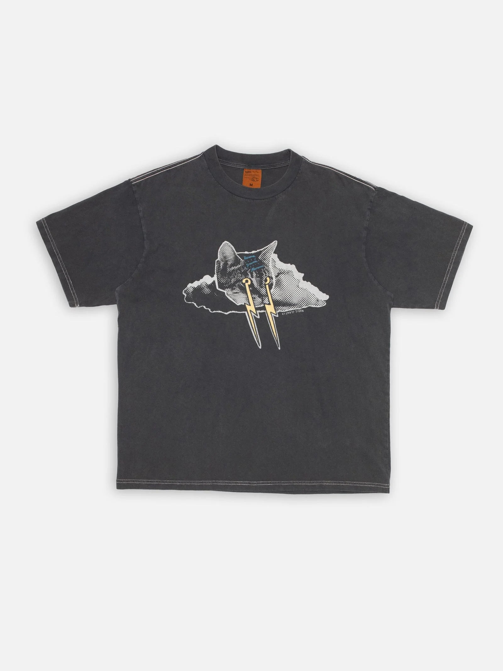 Nudie Jeans】Koffe Karma Kat T-Shirt Antracite – Blue Beach Denim