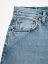 【Nudie Jeans】Tuff Tony Streaky Vintage 復古直紋淺藍高腰寬版直筒牛仔褲