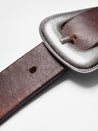 【Nudie Jeans】Western Silver Belt Dark Brown 植鞣深咖啡西部風格皮帶