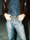 【Nudie Jeans】Nudie Buckle Leather Belt Black 復古LOGO皮帶扣