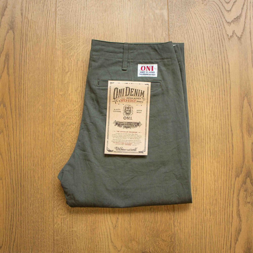 ONI 718CH GOL Selvedge Chino Gray Olive