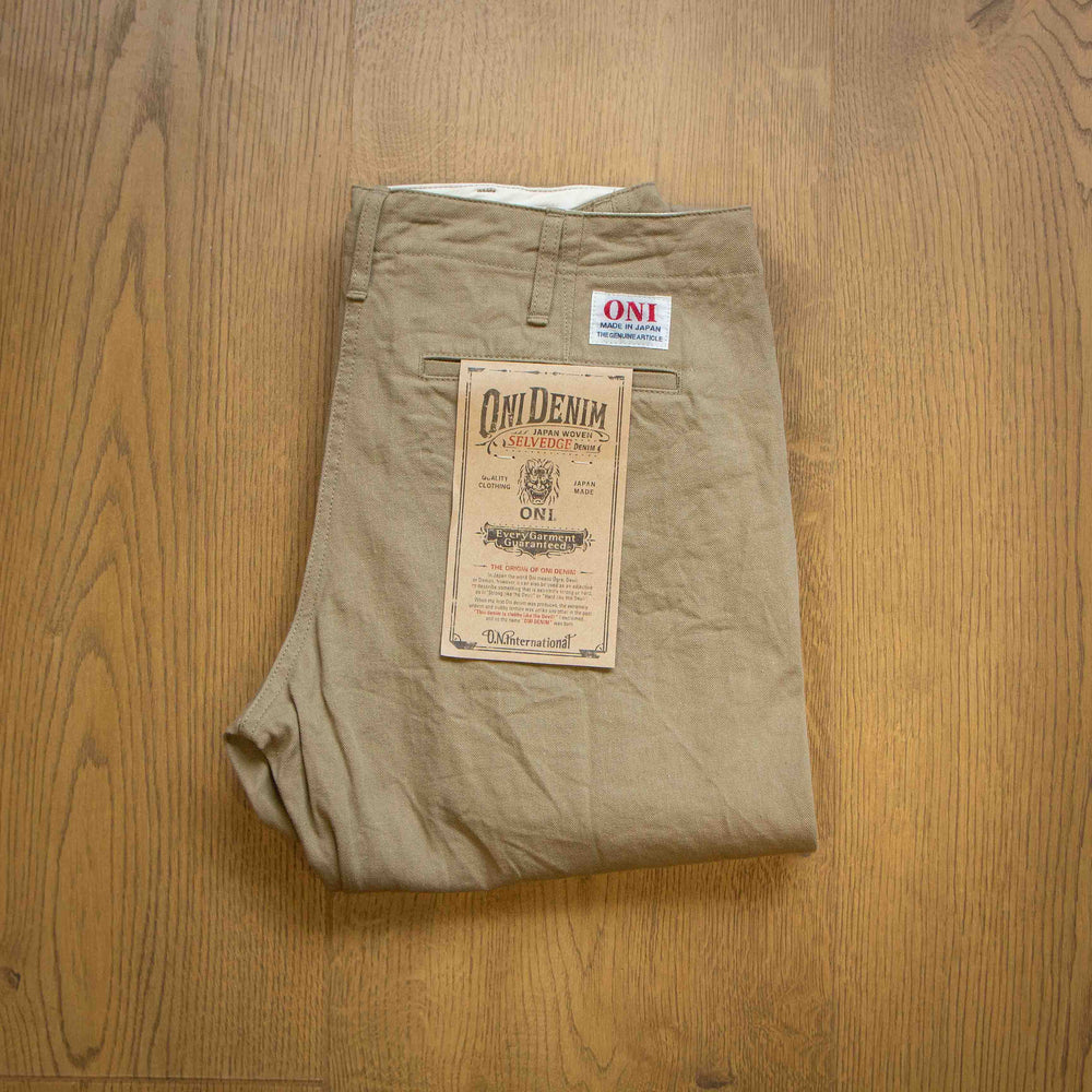 oni denim 718CH-KHB Selvedge Chino Khaki Beige 
