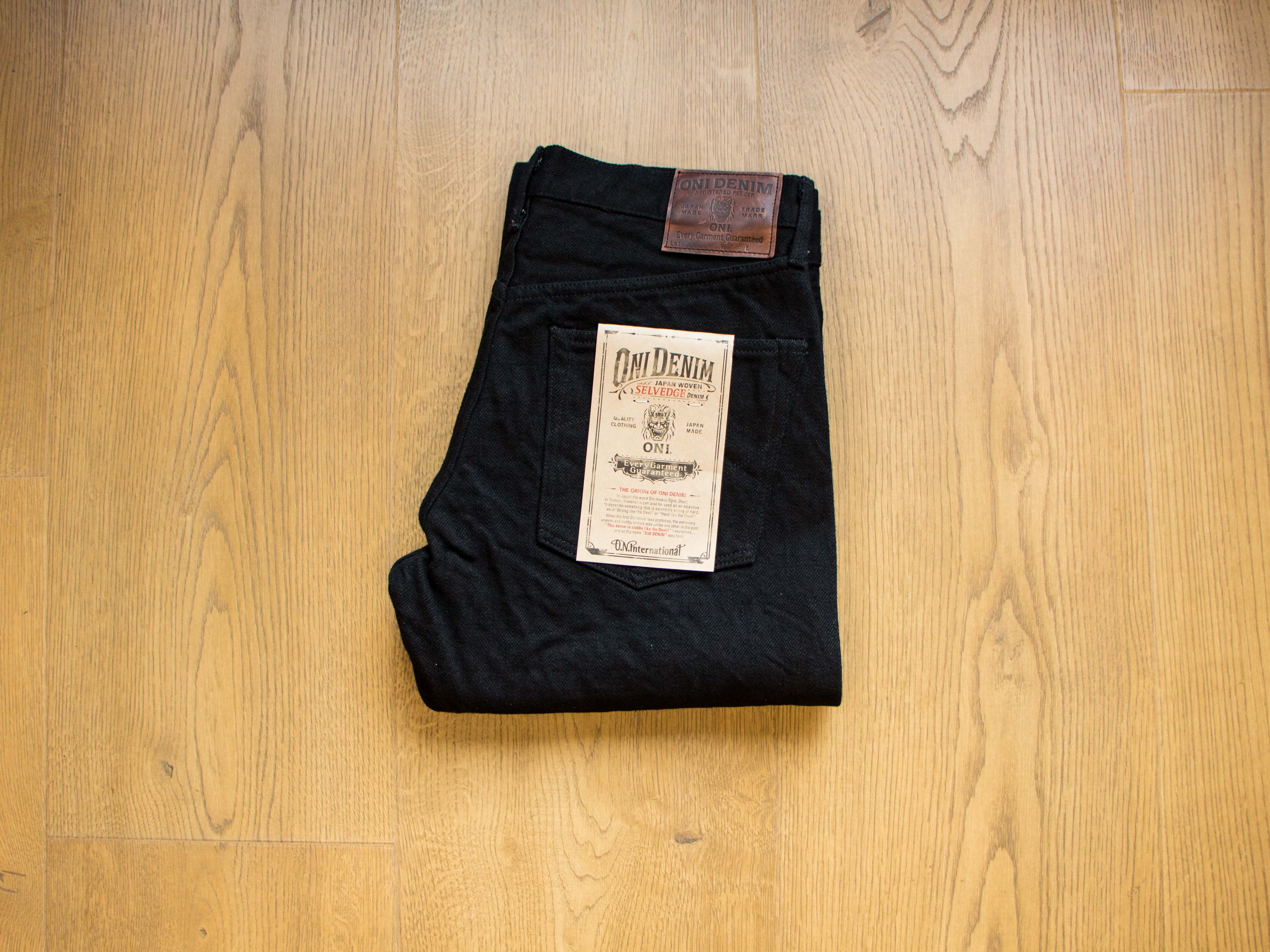 【ONI DENIM】246ZR-BKBK Secret Black Denim 20oz Neat Straight Jeans