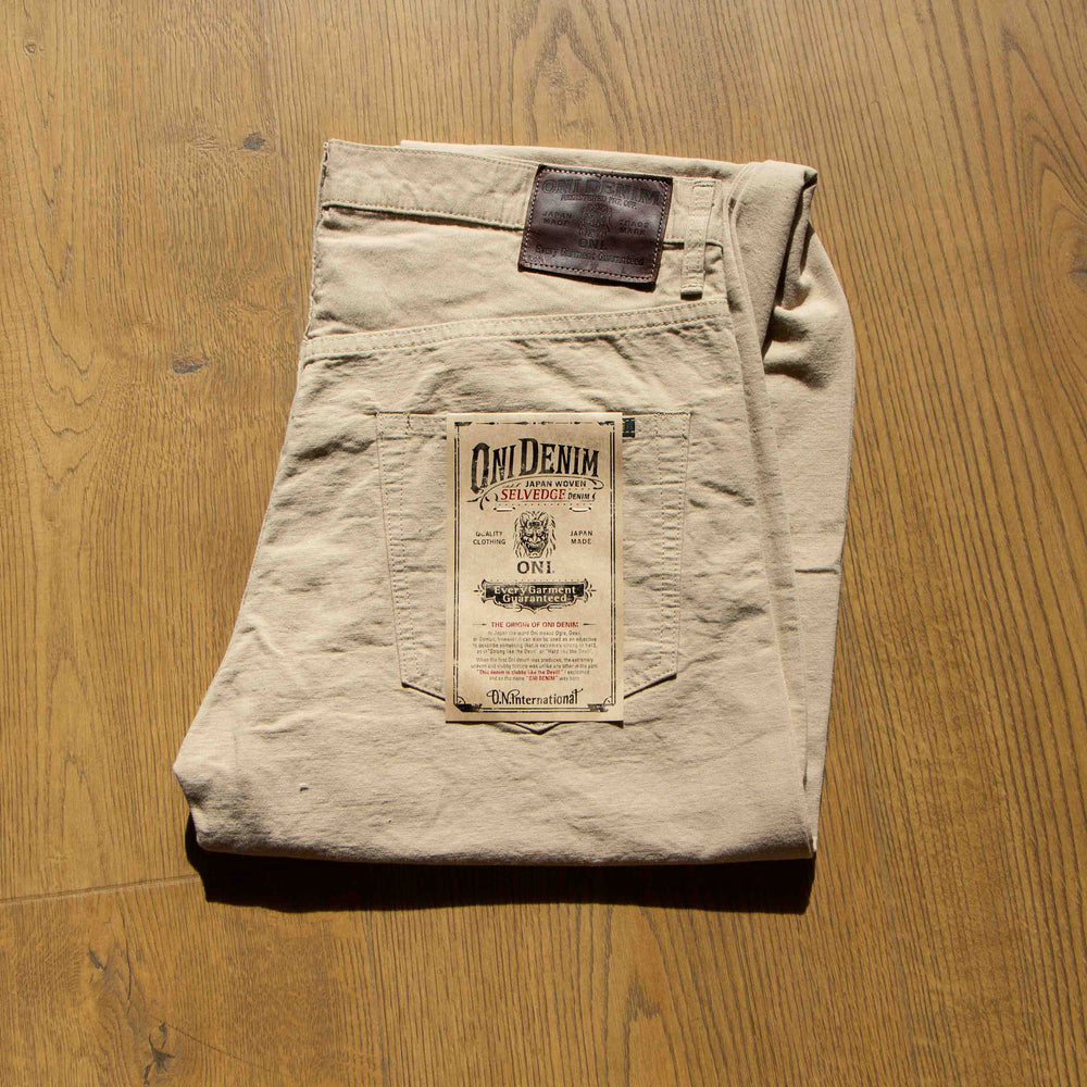 ONI DENIM 266-8SVCBE Beige Selvedge Chambray