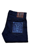 【ONI DENIM】 622-14BLK Indigo x Black 14oz Low Tension Selvedge Denim Relaxed Tapered Jeans