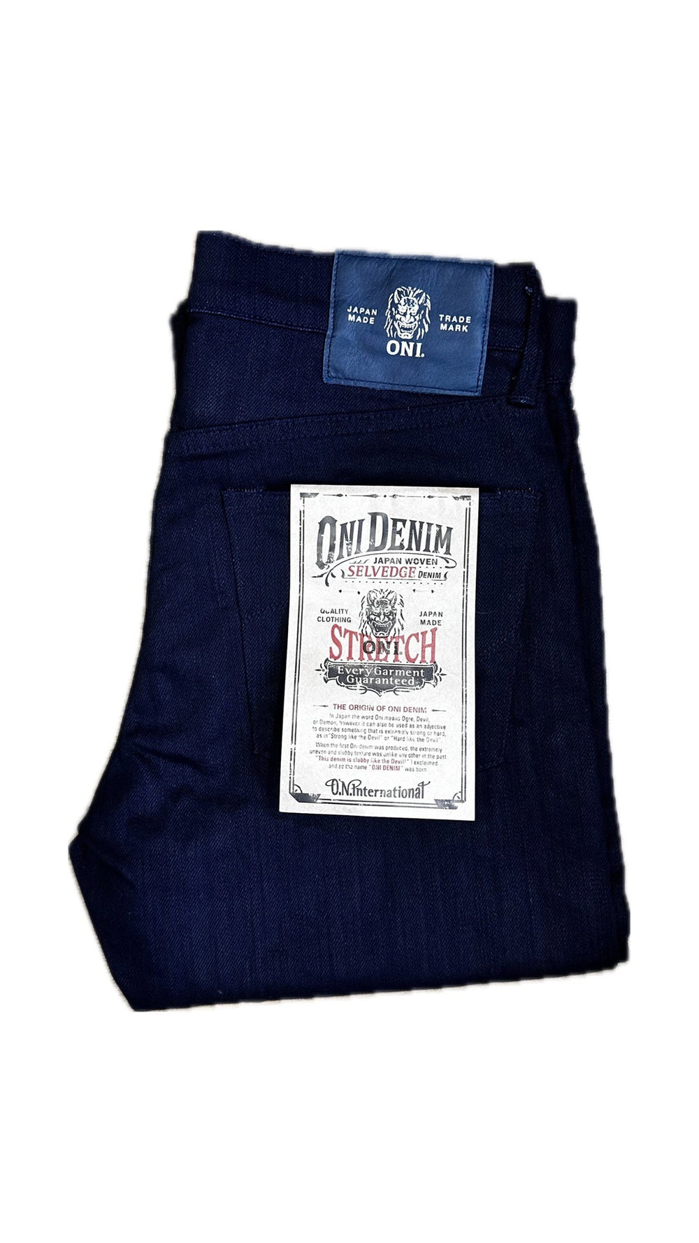 【ONI DENIM】 ONI-526S-IDBK Indigo×Black 11oz Power Stretch Denim Semi Tight Straight 藍黑雙染 輕量布料 彈性小直筒