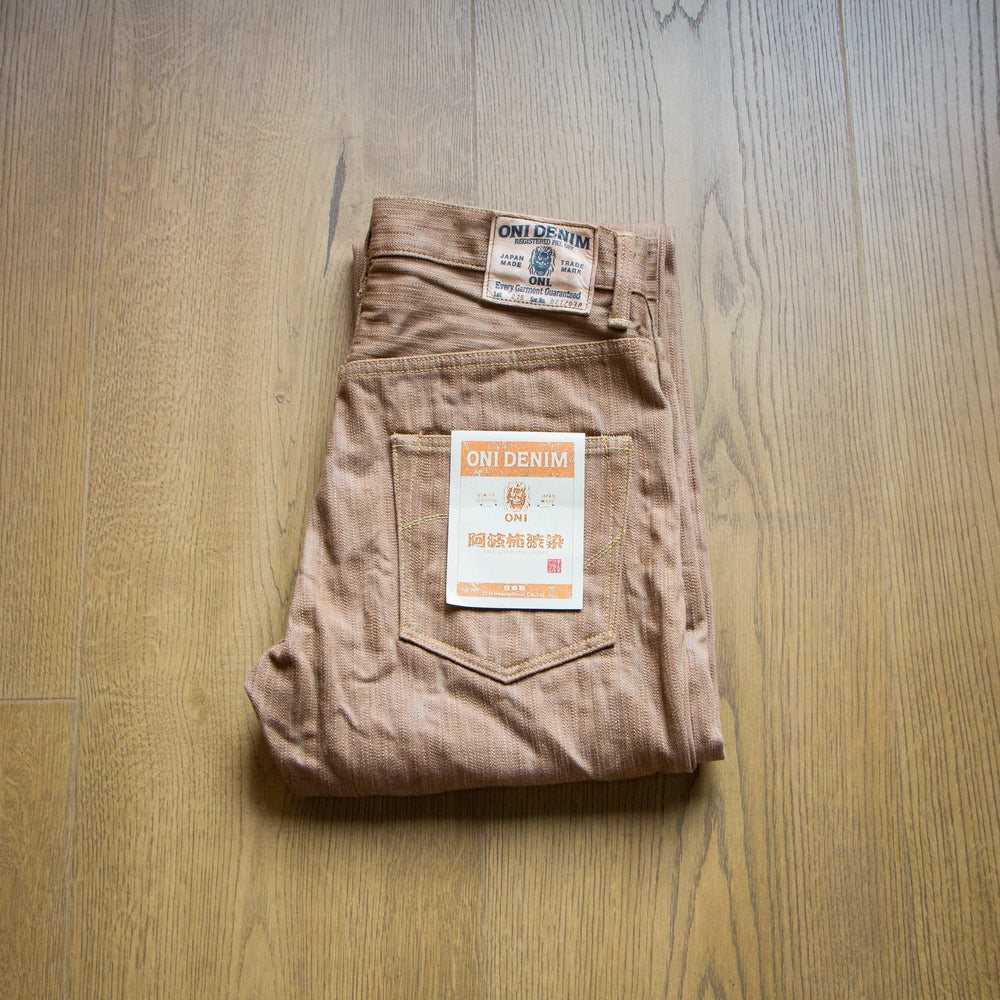 ONI DENIM 275 Awa Kakishibu x Kinari 20oz Denim