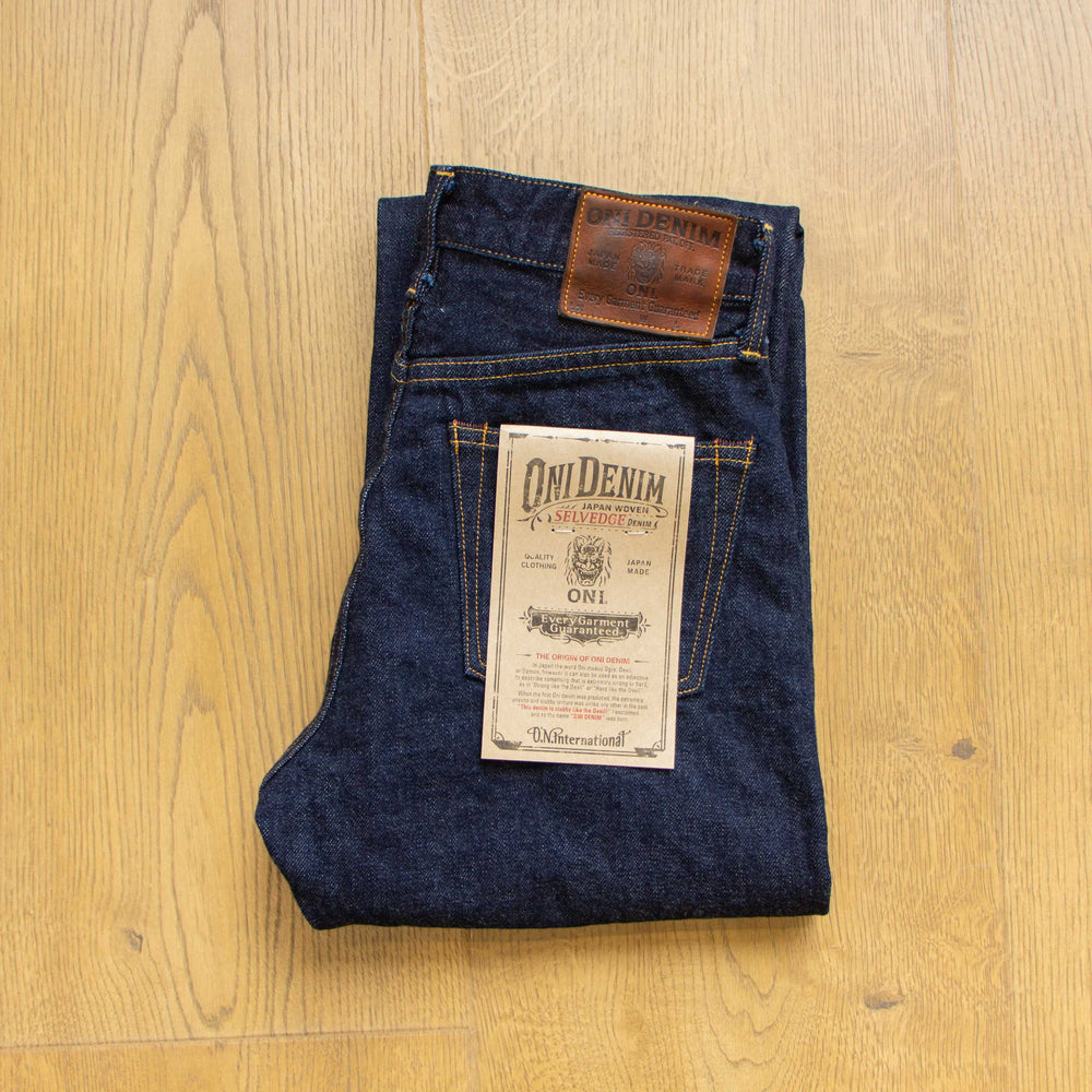 ONI Denim L700 ladies 14oz selvedge denim jeans front view high rise straight fit