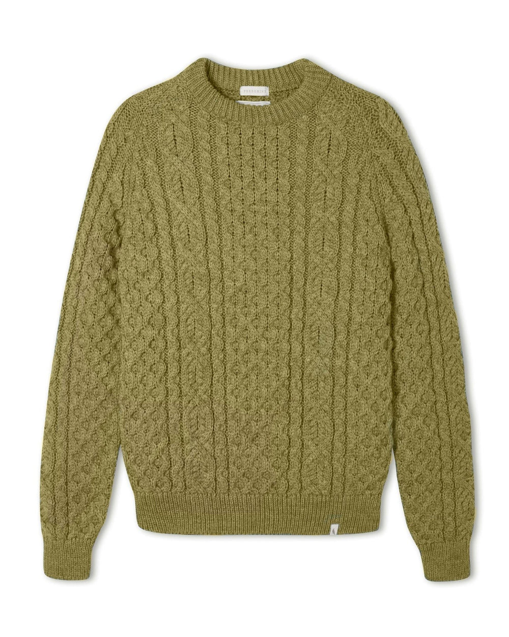 Peregrine British Wool Hudson Aran Jumper APPLE