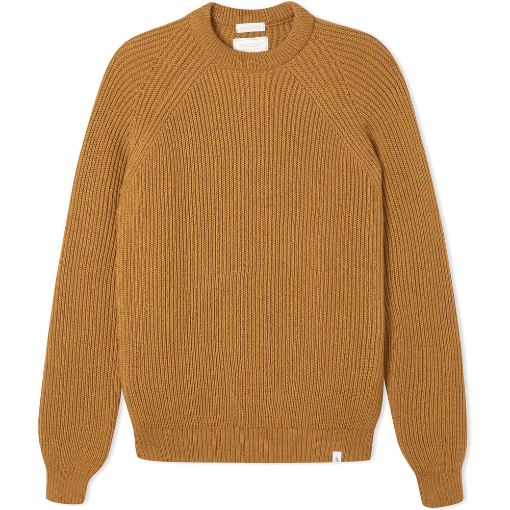 Peregrine Merino Wool Ford Crew Neck Jumper wheat