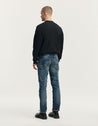 【DENHAM】 Razor Selvedge Zephyr Blube 中藍色補丁破壞修身小直筒牛仔褲