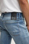 【DENHAM】Razor FMHW Slim Fit／ 淺藍水洗高彈性專利布料修身小直筒牛仔褲