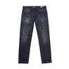 【DENHAM】Ridge MIIZ5YBS Slim Straight Jeans / 全義大利製 中淺黑色補釘破壞 赤耳布邊 修身直筒牛仔褲