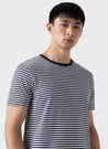 【Sunspel】SS Crew Neck T-Shirt White/Navy 海軍條紋頂級匹馬棉經典短袖Tee