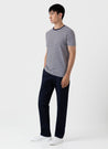 【Sunspel】SS Crew Neck T-Shirt White/Navy 海軍條紋頂級匹馬棉經典短袖Tee