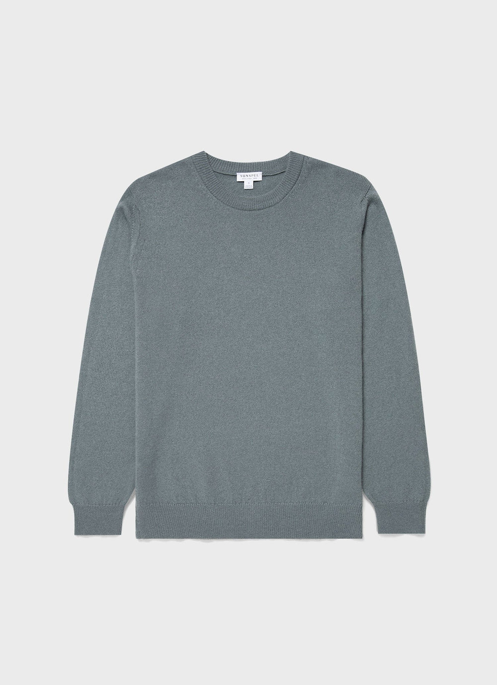 【Sunspel】Cashmere Crew Neck Sweater Smoke Green