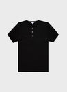 【Sunspel】Henley T-Shirt Black 黑色頂級匹馬棉蔚藍海岸短袖亨利領