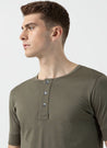 【Sunspel】Henley T-Shirt Khaki 橄欖綠頂級匹馬棉蔚藍海岸短袖亨利領