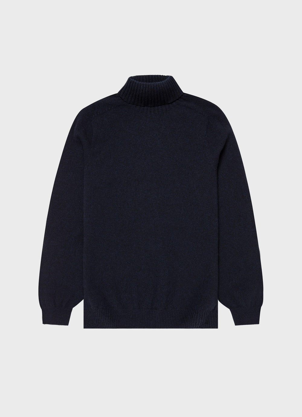 【Sunspel】Lambswool Roll Neck Sweater Dark Navy Mouline