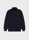 【Sunspel】Lambswool Roll Neck Sweater Dark Navy Mouline
