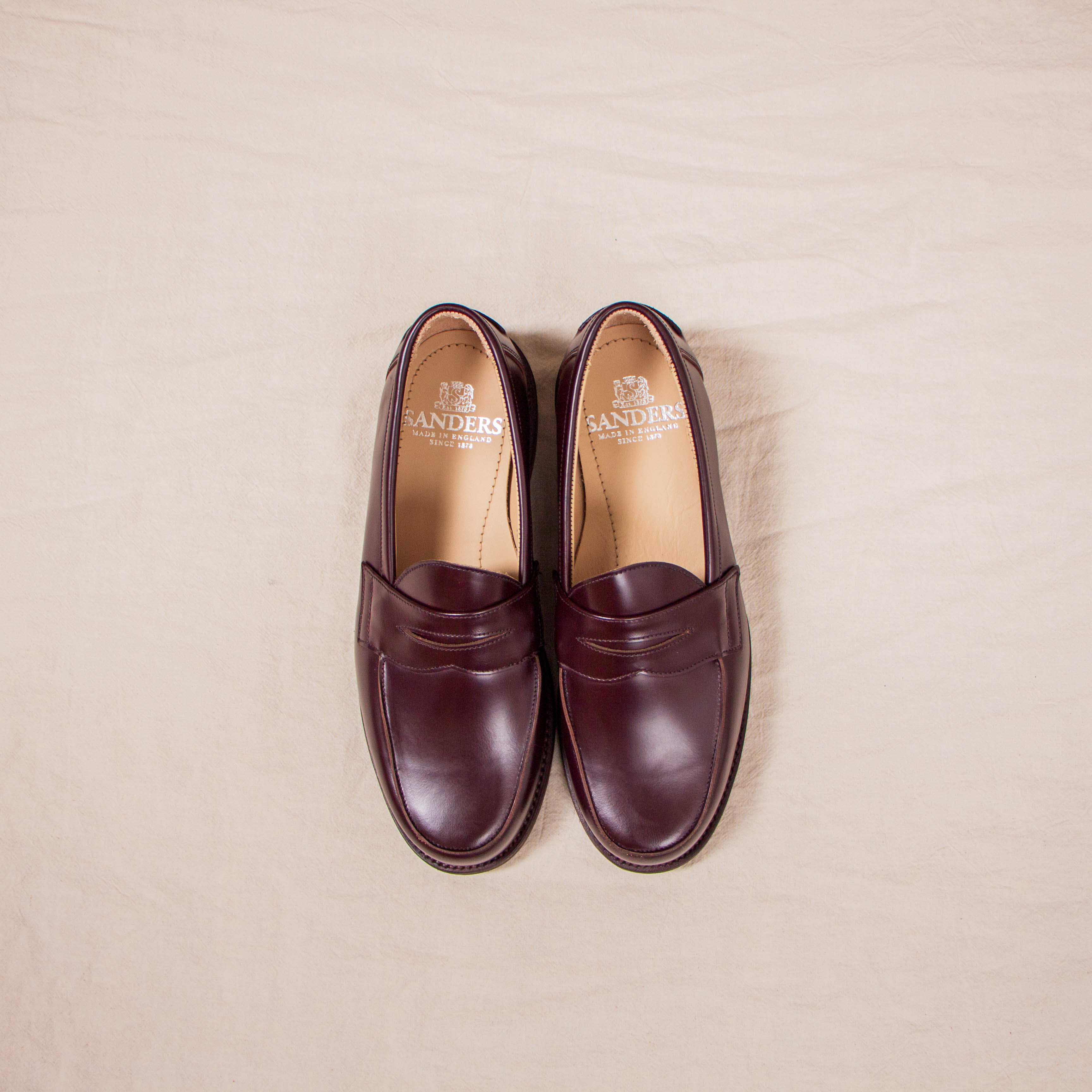 Sanders】Butt Seam Loafer Burgundy 2314R – Blue Beach Denim