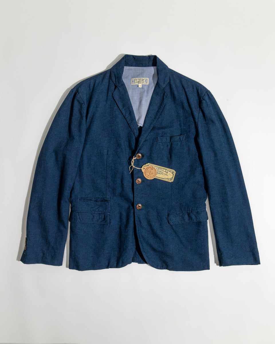 Scarti-Lab】710 SM407 Cotton Linen Blend Suit Jacket Indigo – Blue