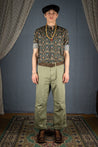 【Scarti-Lab】Flower Pattern Band Collar Shirt 304 SL504