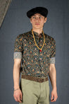 【Scarti-Lab】Flower Pattern Band Collar Shirt 304 SL504