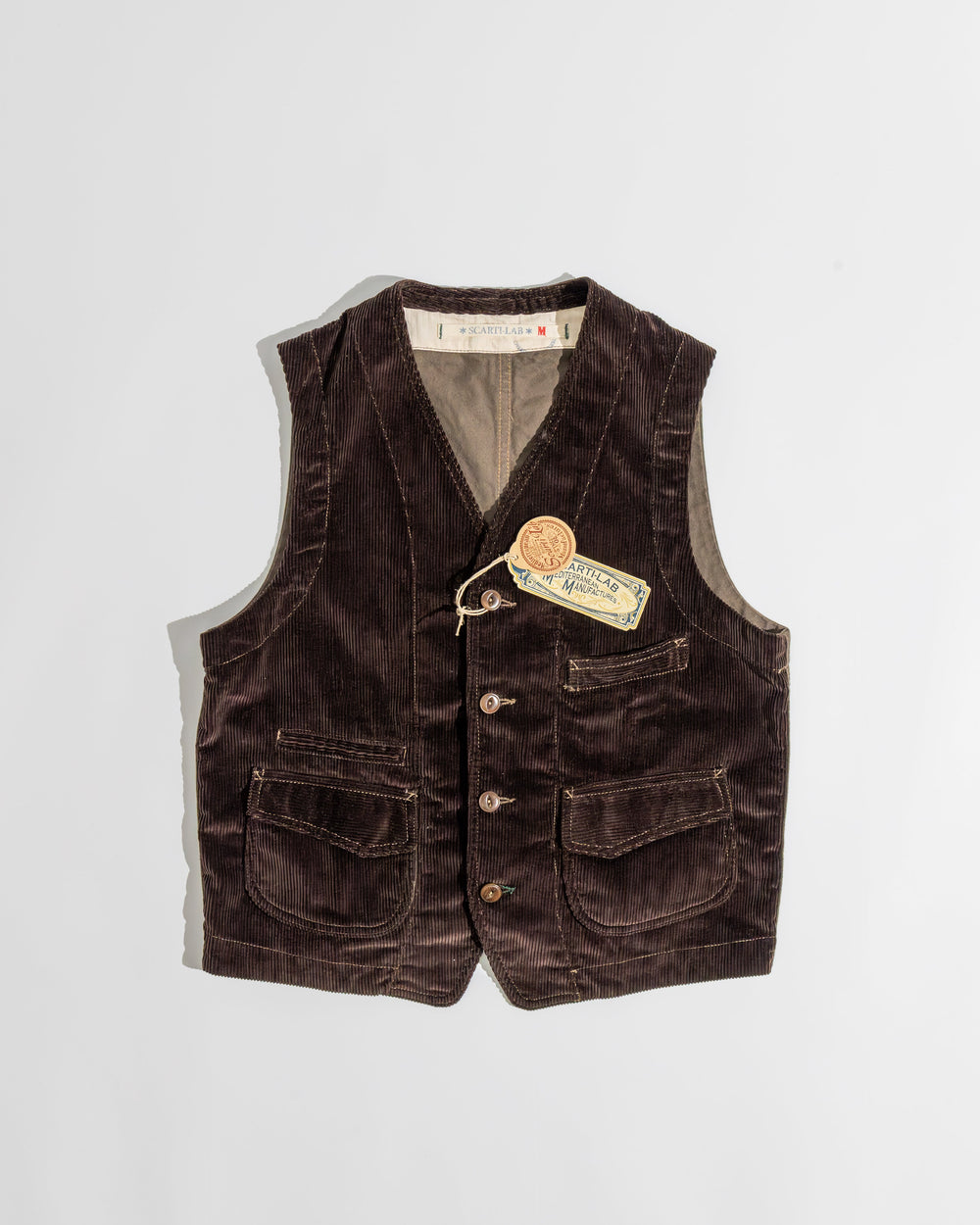 【Scarti-Lab】Work Vest 403 SN814 Brown Corduroy 咖啡色燈芯絨背心