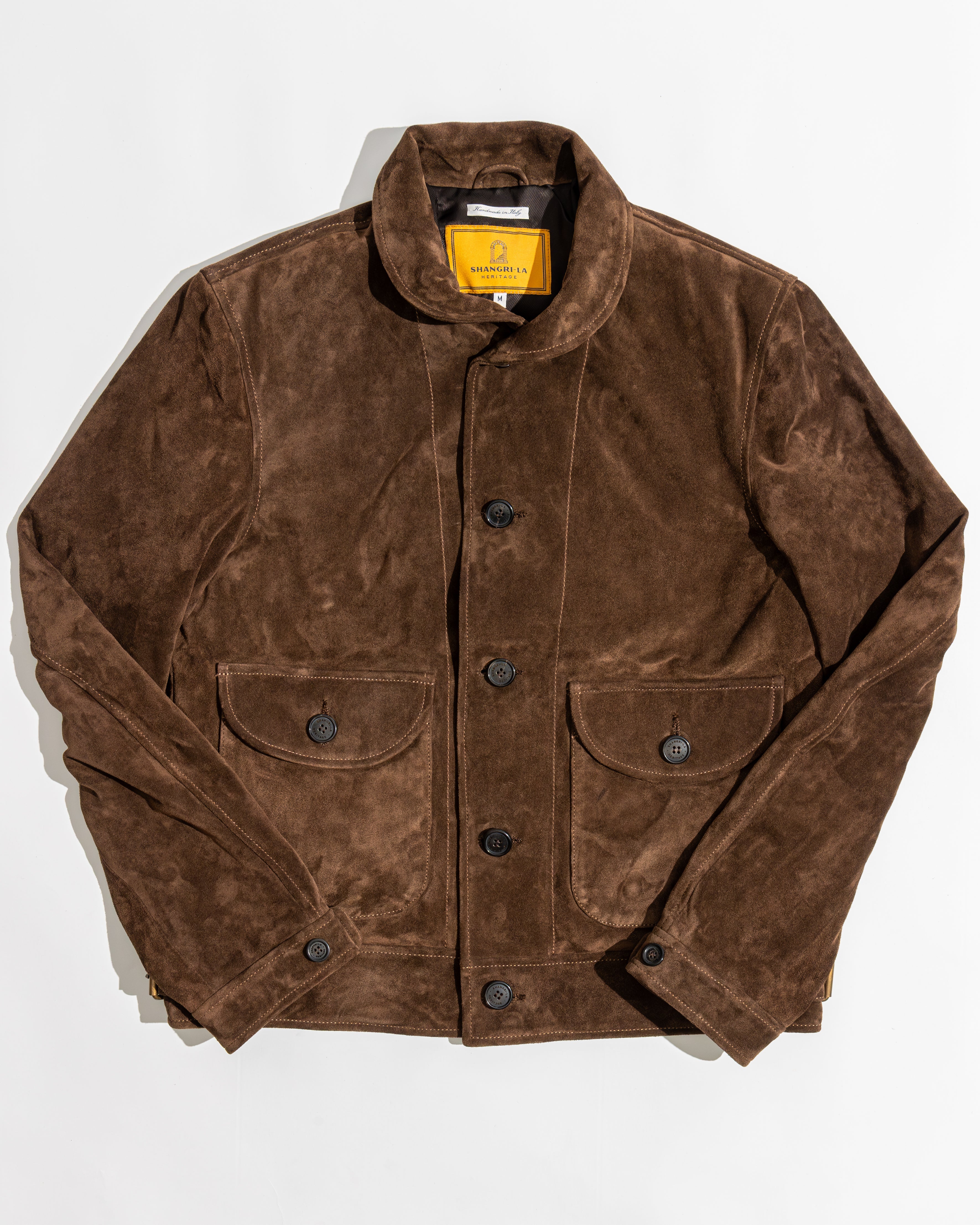 Shangri-La Heritage】Cossack Testa Di Moro Suede Leather Jacket