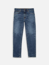 【Nudie Jeans】Solid Ollie Life Tracks 忠實復刻中藍水洗修身中小直筒牛仔褲