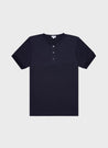 【Sunspel】Henley T-Shirt Navy 海藍色頂級匹馬棉蔚藍海岸短袖亨利領