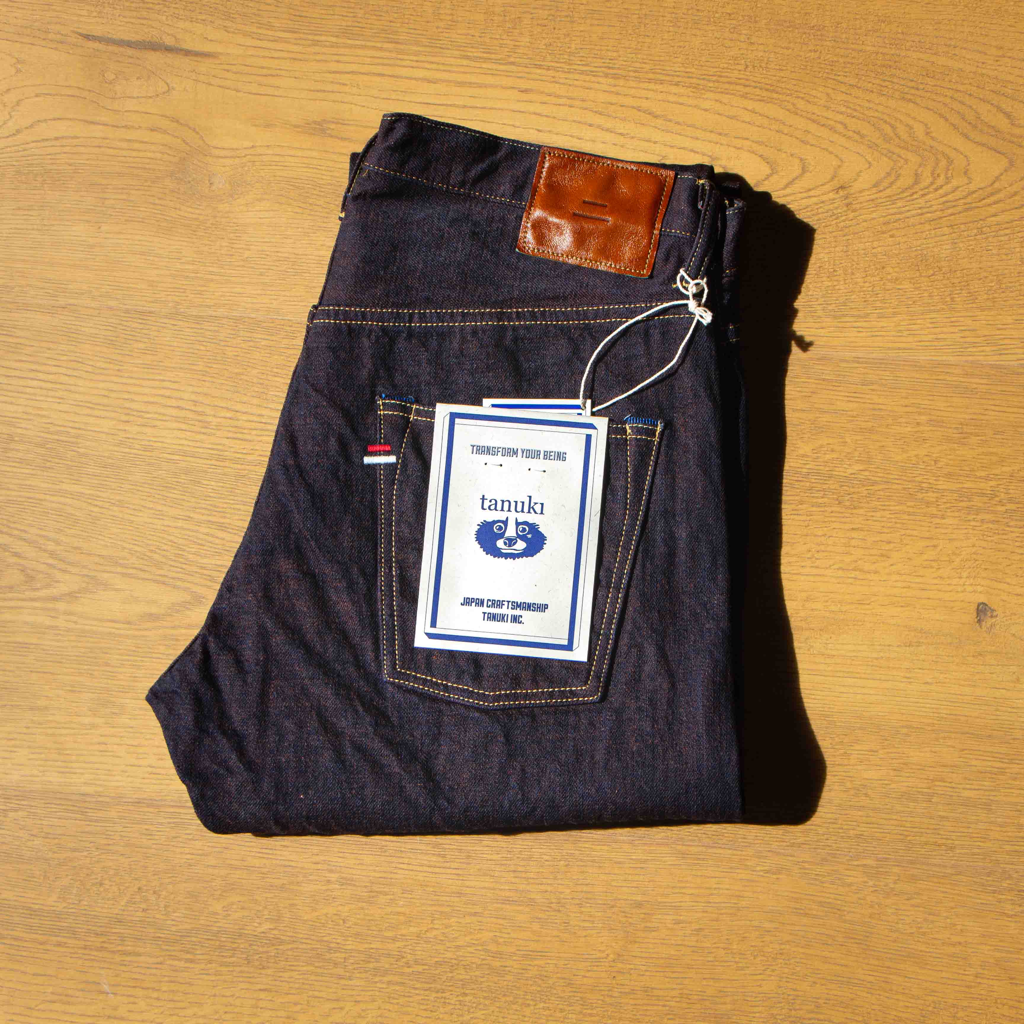 TANUKI】TNK103KH Kakishibu 15oz Selvedge Loose Straight Jeans