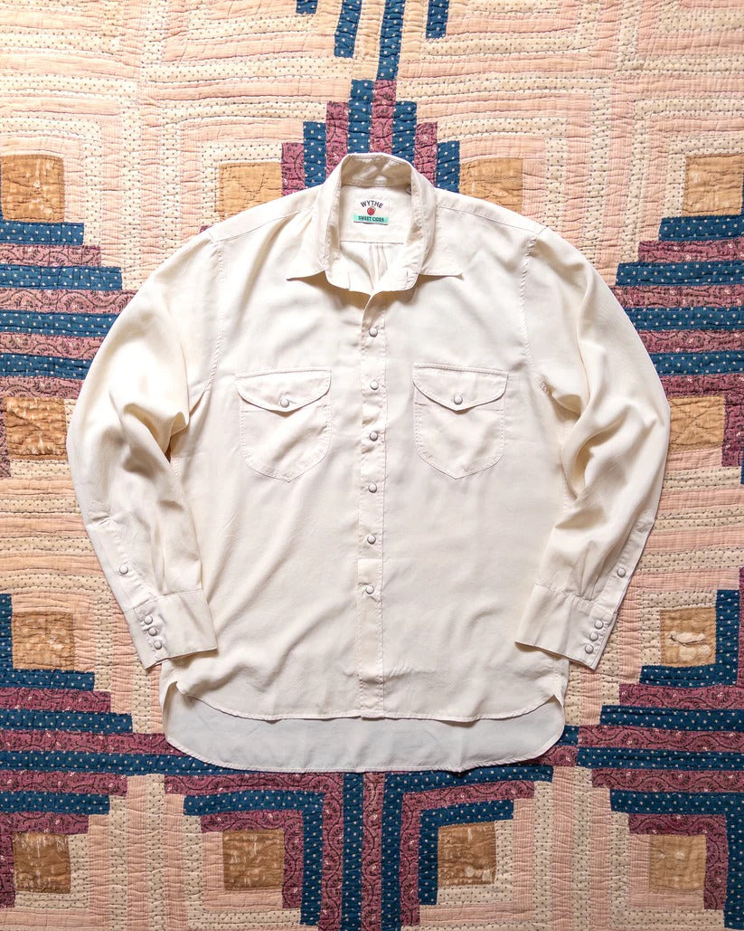 WYTHE Tencel Pearlsnap Shirt - Buttermilk